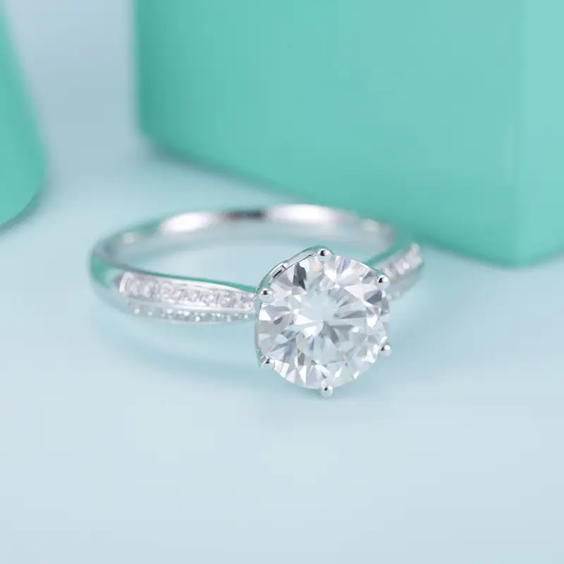 white gold moissanite ring at Wholesale Prices | Messi Jewelry 4