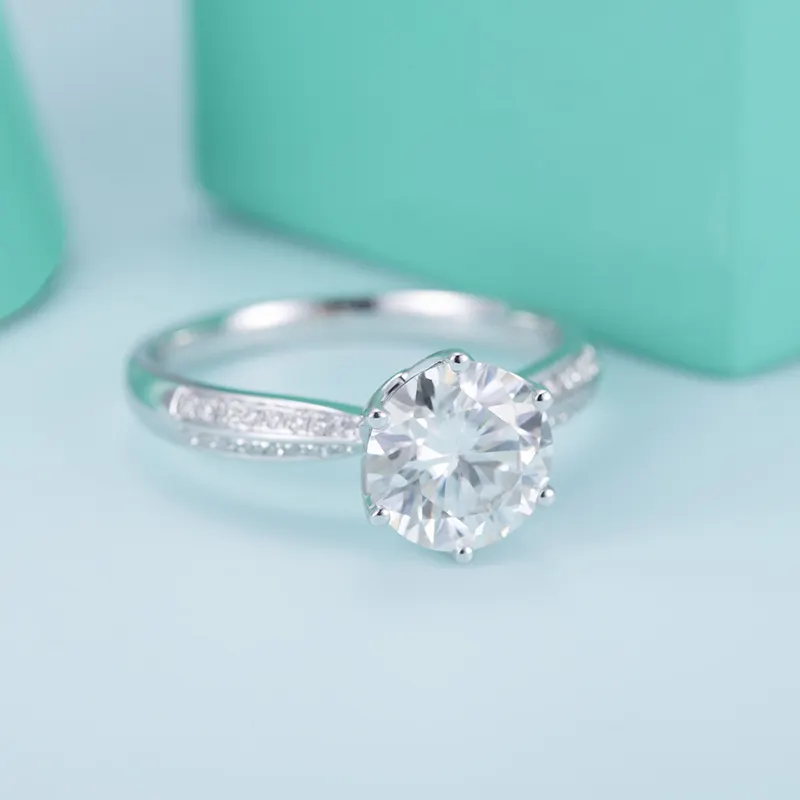 white gold moissanite ring at Wholesale Prices | Messi Jewelry 4