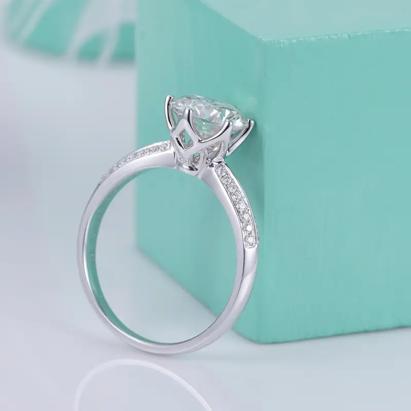 white gold moissanite ring at Wholesale Prices | Messi Jewelry 5