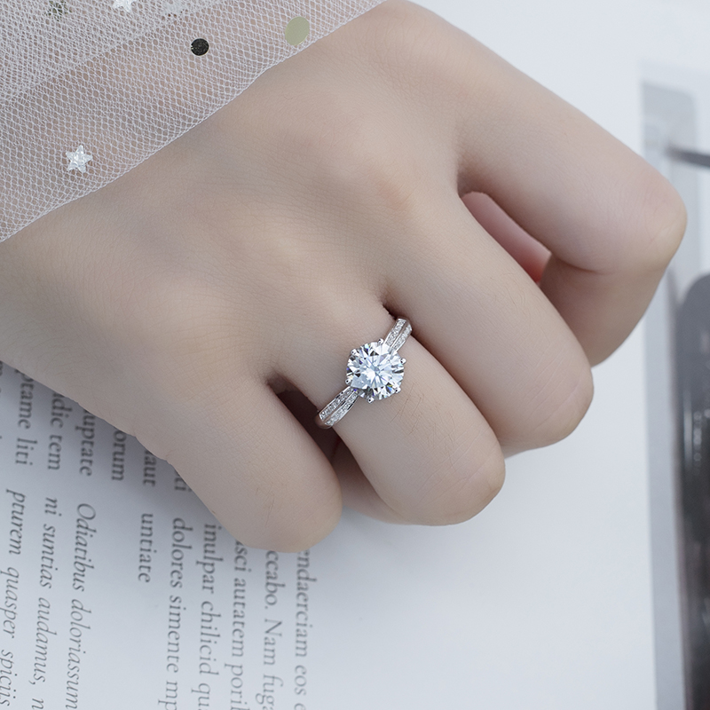 white gold moissanite ring at Wholesale Prices | Messi Jewelry 8