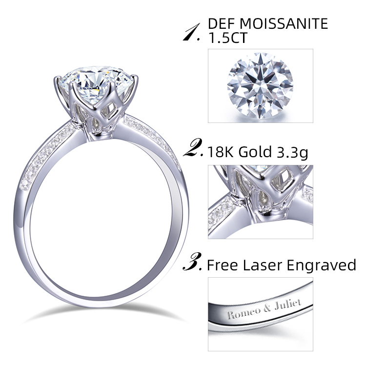 white gold moissanite ring at Wholesale Prices | Messi Jewelry 10