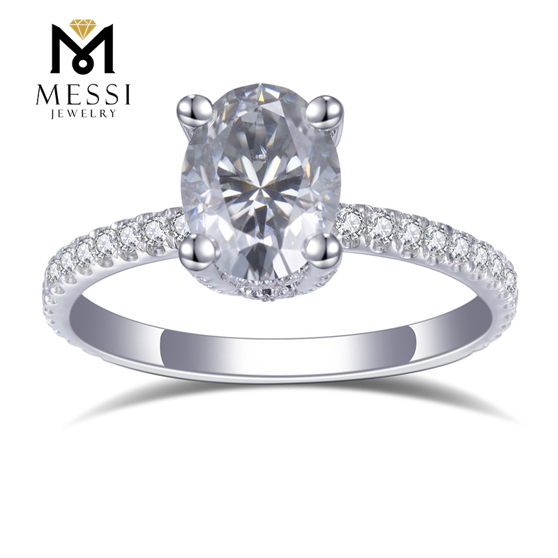 Messi Jewelry - Messi Gems Ring 18K White Gold Jewelry 1.01ct D VVS2 oval cut IGI certified lab grown diamond Ring Rings 10