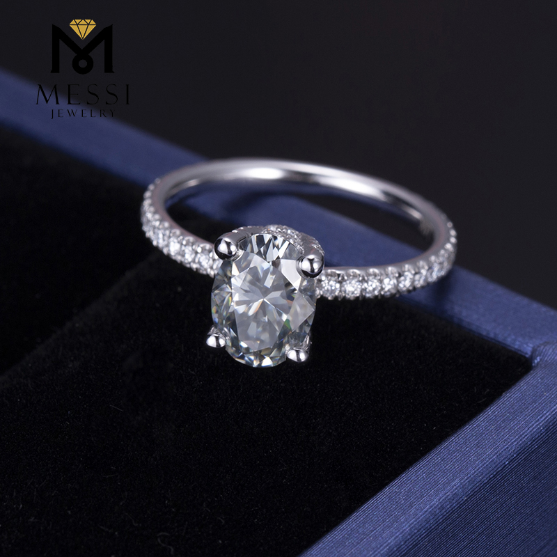 Messi Jewelry - Messi Gems Ring 18K White Gold Jewelry 1.01ct D VVS2 oval cut IGI certified lab grown diamond Ring Rings 14