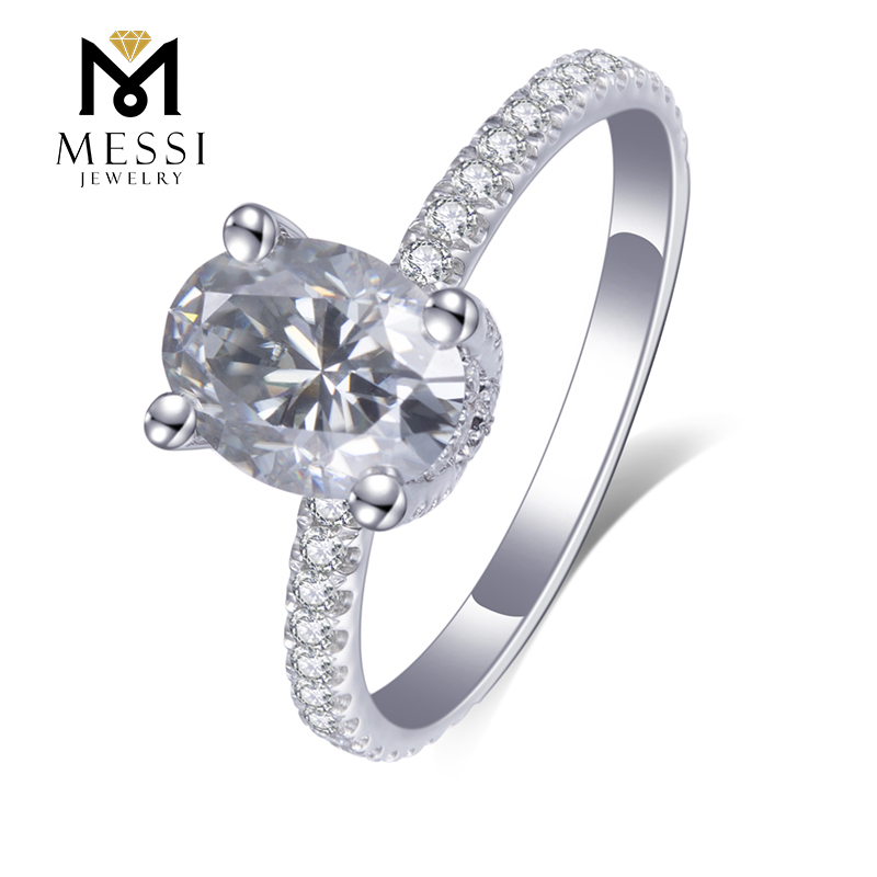 Messi Jewelry - Messi Gems Ring 18K White Gold Jewelry 1.01ct D VVS2 oval cut IGI certified lab grown diamond Ring Rings 12