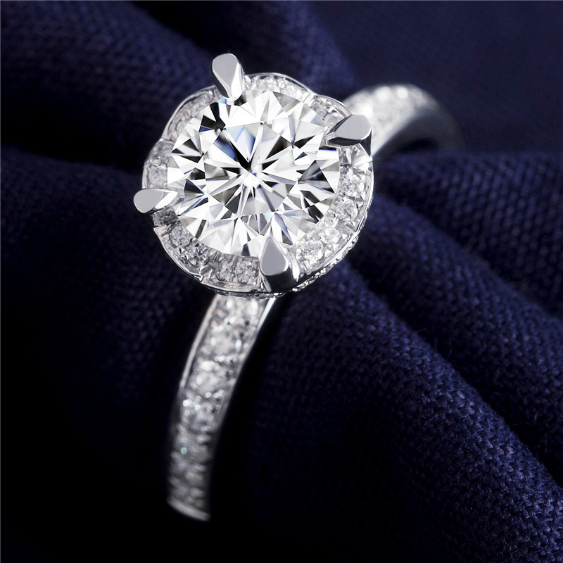 Messi Jewelry - Messi jewelry Diamond rings three Moissanite 14k18k white gold embedding engagement women jewelry gift ring Rings 10