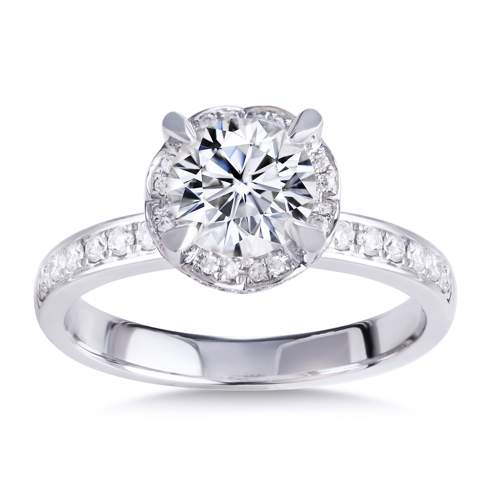 Messi Jewelry - Messi jewelry Diamond rings three Moissanite 14k18k white gold embedding engagement women jewelry gift ring Rings 8