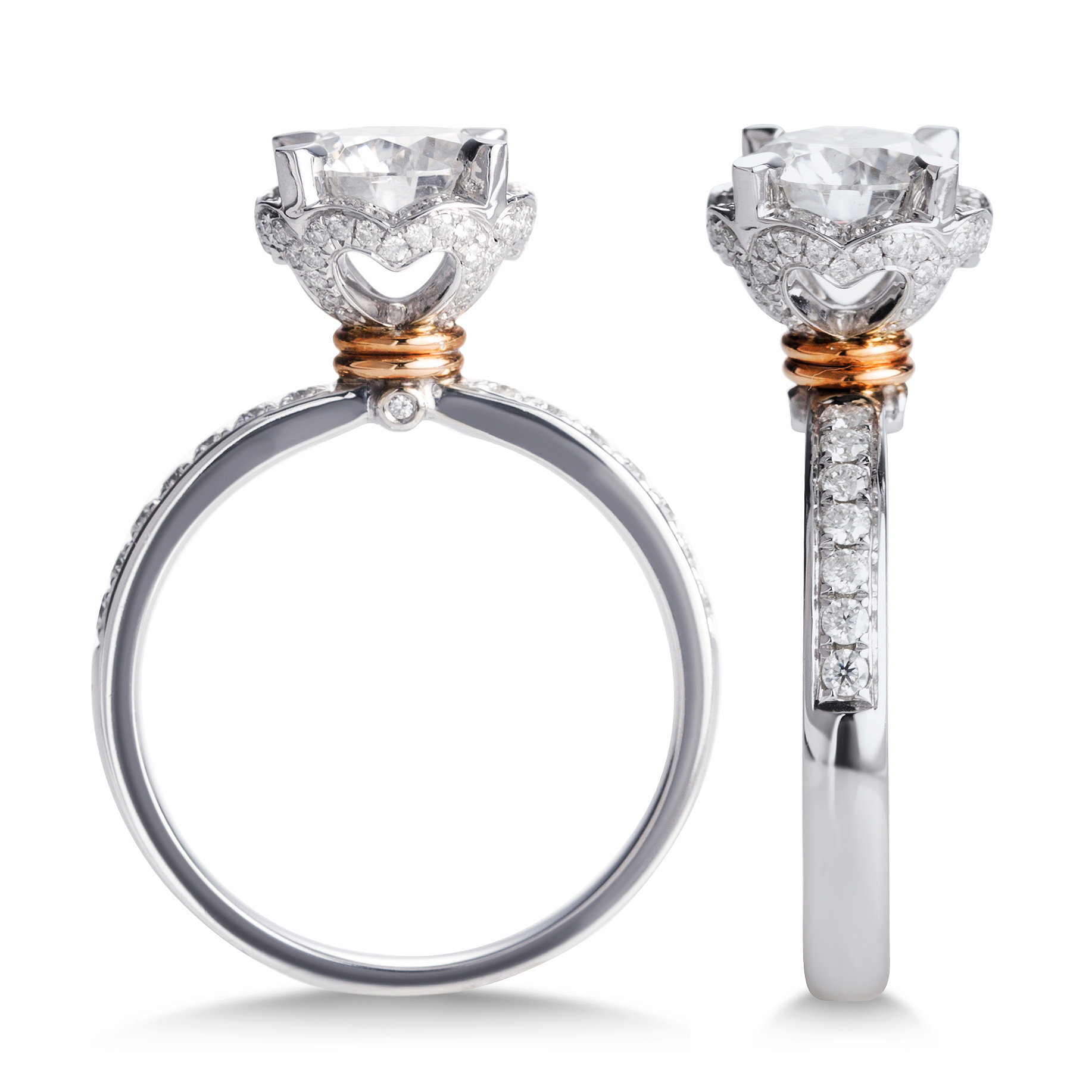 Messi Jewelry - Messi jewelry Diamond rings three Moissanite 14k18k white gold embedding engagement women jewelry gift ring Rings 9