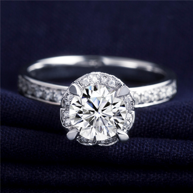 Messi Jewelry - Messi jewelry Diamond rings three Moissanite 14k18k white gold embedding engagement women jewelry gift ring Rings 11