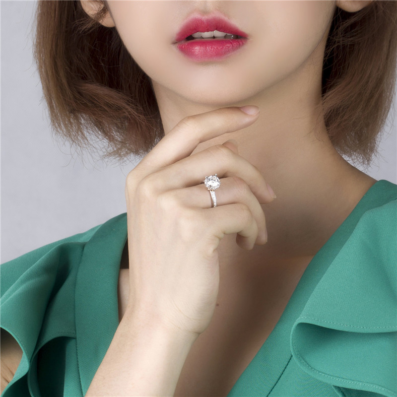 Messi Jewelry - Messi jewelry Diamond rings three Moissanite 14k18k white gold embedding engagement women jewelry gift ring Rings 13