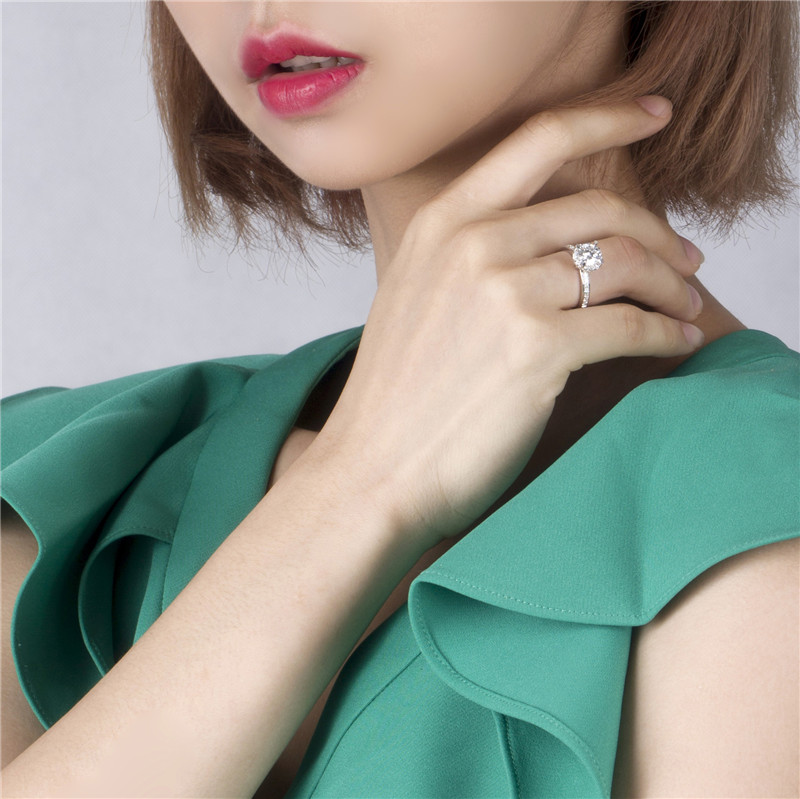 Messi Jewelry - Messi jewelry Diamond rings three Moissanite 14k18k white gold embedding engagement women jewelry gift ring Rings 12