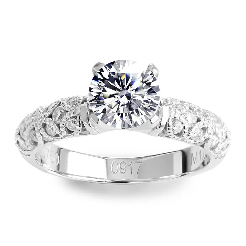 Messi Jewelry - Messi Jewelry Ladies Anelli 14K 18K Gioielli in oro bianco Girl Girl Romantico Eternità Eternità Anello da spina anello da spina con anelli nuziali 1