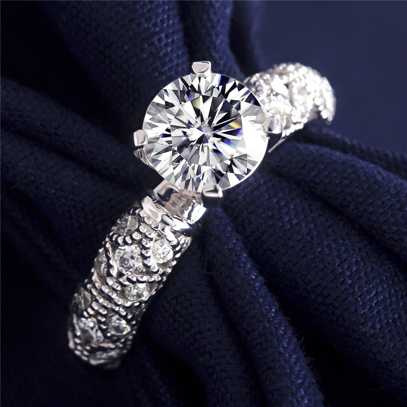 Messi Alahas - Messi alahas mga babaye Singsing 14K 18K puti nga bulawan nga alahas nga babaye romantikong engagement eternidad Moissanite singsing sa mga babaye nga singsing sa kasal 10