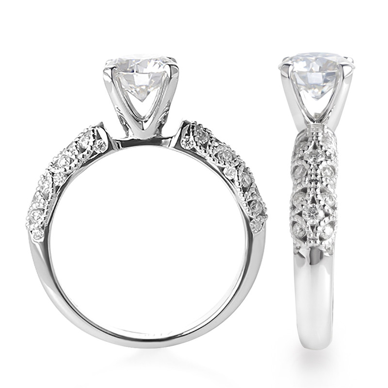 Messi Alahas - Messi alahas mga babaye Singsing 14K 18K puti nga bulawan nga alahas nga babaye romantikong engagement eternidad Moissanite singsing sa mga babaye nga singsing sa kasal 9