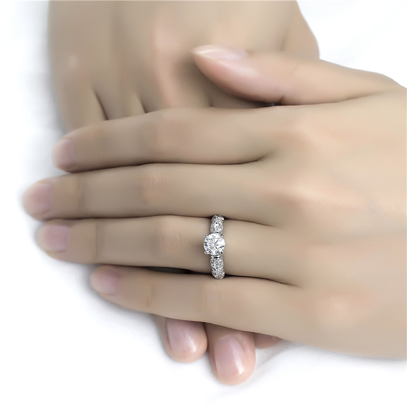 Messi Alahas - Messi alahas mga babaye Singsing 14K 18K puti nga bulawan nga alahas nga babaye romantikong engagement eternidad Moissanite singsing sa mga babaye nga singsing sa kasal 13