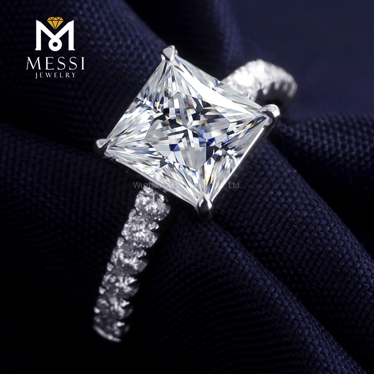 Messi Jewelry - Messi Jewelry DEF VVS 2ct square moissanite woman ring solitaire engagement wedding ring bling bling bridal jewelry Rings 12