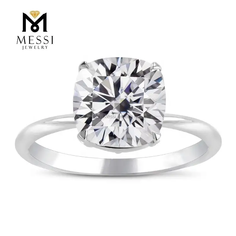 Gioielli Messi - MS -236 Gioielli Messi 18K Gold Vero Gold 4 Carat Cuscini Custa Moissanite Diamante Gioielli Anelli 1
