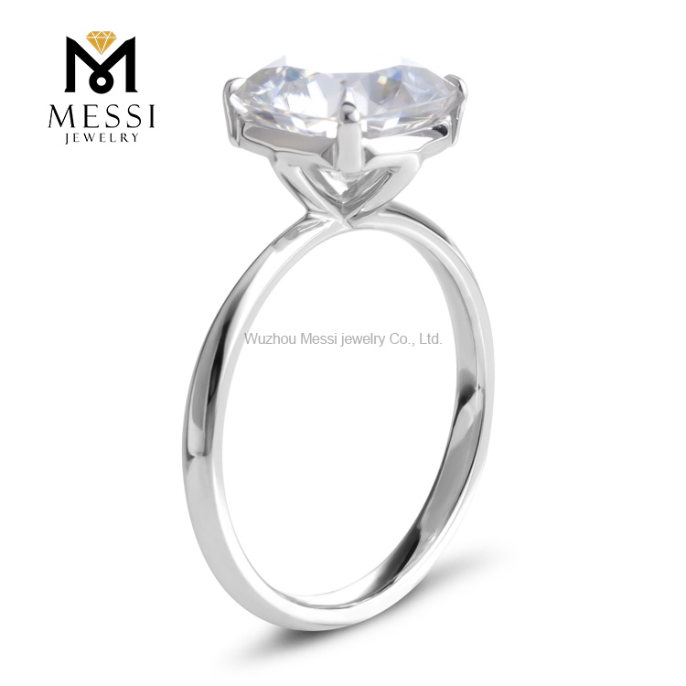 Messi Jewelry - MS-236 Messi Jewelry 18k real gold 4 carat cushion cut moissanite diamond ring jewelry Rings 12
