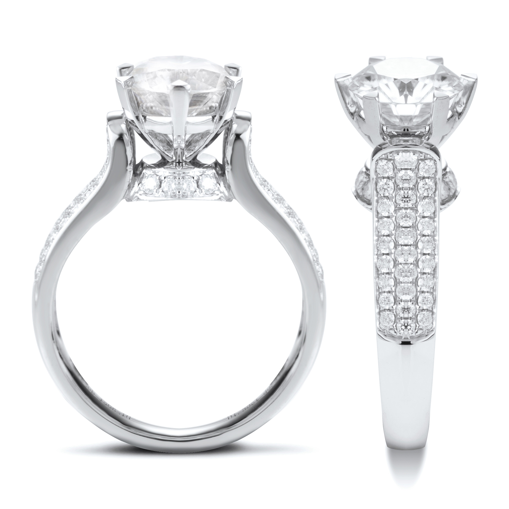 Messi Alahas - Macy's triangle claw set Moissanite diamante unom ka claw set 18K puti nga bulawan nga alahas nga singsing alang sa mga lalaki ug babaye Engagement Wedding Ri Rings 9