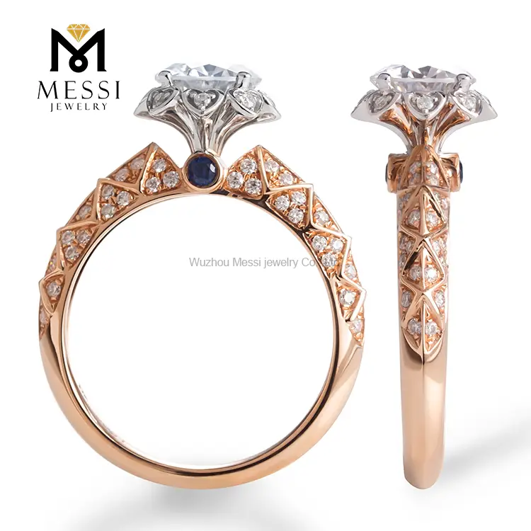 18k Rose Gold Moissanite Engagement Ring - Labor-Saving, Cost-Effective 4