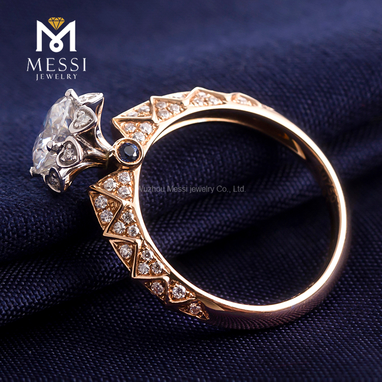 Messi Jewelry - Messi Jewelry round cut engagement rings 1.0ct moissanite engagement ring 18k rose gold rings for women Rings 12