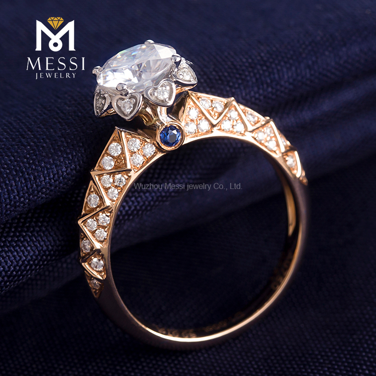 Messi Jewelry - Messi Jewelry round cut engagement rings 1.0ct moissanite engagement ring 18k rose gold rings for women Rings 18