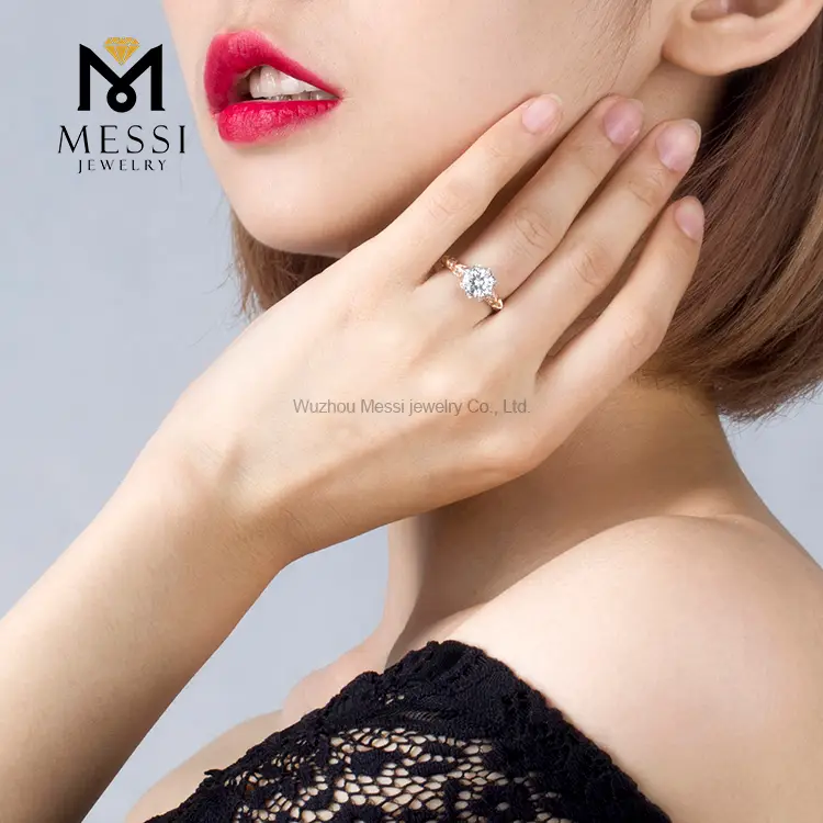 18k Rose Gold Moissanite Engagement Ring - Labor-Saving, Cost-Effective 6