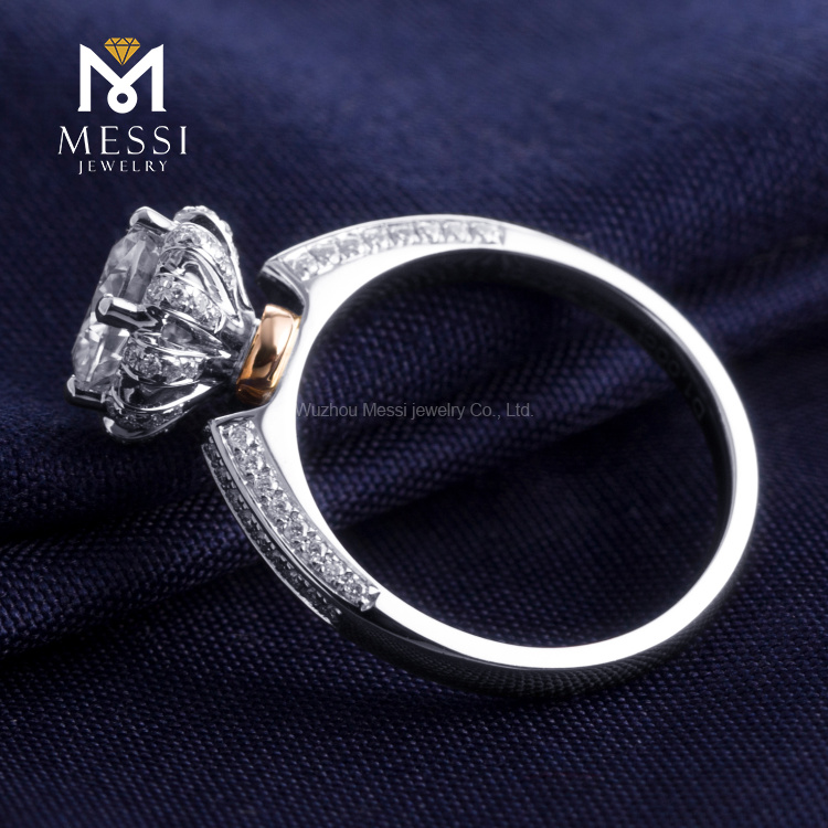 Messi Alahas - Messi Alahas 14k 18k puti nga bulawan nga singsing 1ct VVS loose moissanite singsing para sa babaye nga Singsing 14