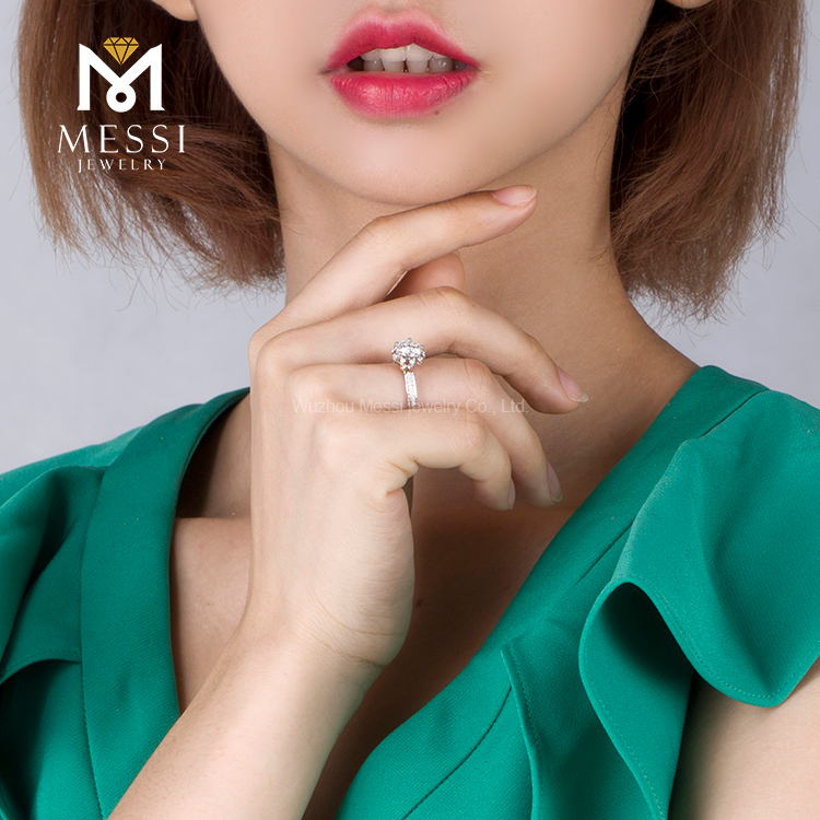 Messi Alahas - Messi Alahas 14k 18k puti nga bulawan nga singsing 1ct VVS loose moissanite singsing para sa babaye nga Singsing 20