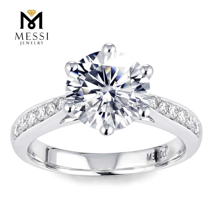 Messi Jewelry - Messi Jewelry Engagement ring 14K 18K white gold 3.0ct Moissanite diamond Ring Rings 10