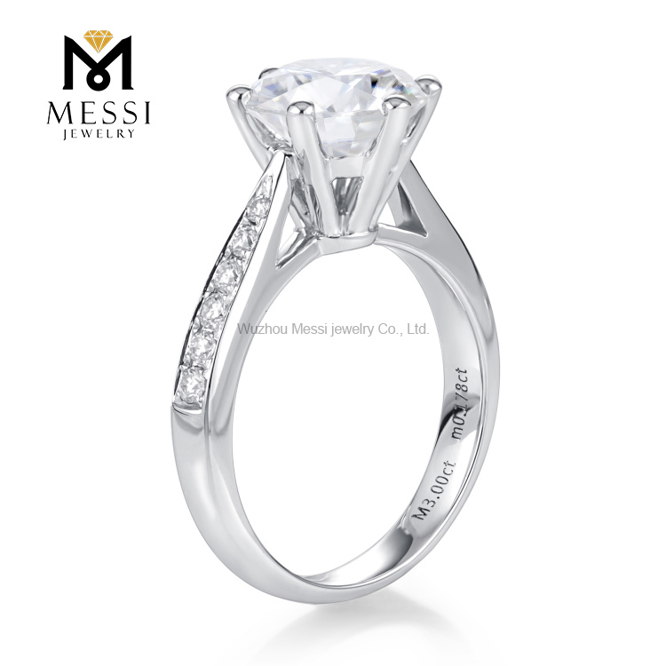 Messi Jewelry - Messi Jewelry Engagement ring 14K 18K white gold 3.0ct Moissanite diamond Ring Rings 12