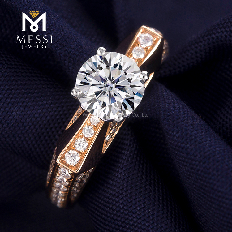 Messi Jewelry - Messi Jewelry Design Fancy Design Moissanite Woman Ring em 14k 18k Rose Gold Jewelry Jóias por atacado Anéis de casamento 12