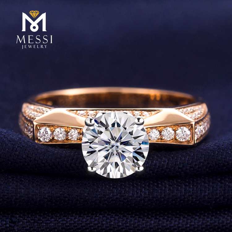 Messi Jewelry - Messi Jewelry Design Fancy Design Moissanite Woman Ring em 14k 18k Rose Gold Jewelry Jóias por atacado Anéis de casamento 10