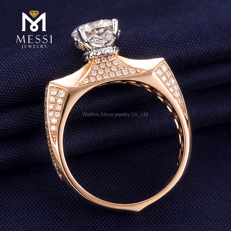 Messi Jewelry - Messi Jewelry Design Fancy Design Moissanite Woman Ring em 14k 18k Rose Gold Jewelry Jóias por atacado Anéis de casamento 14