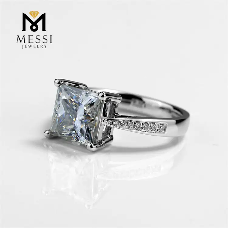 Princess Cut Moissanite Diamond Ring in White Gold - Fine Jewelry 6