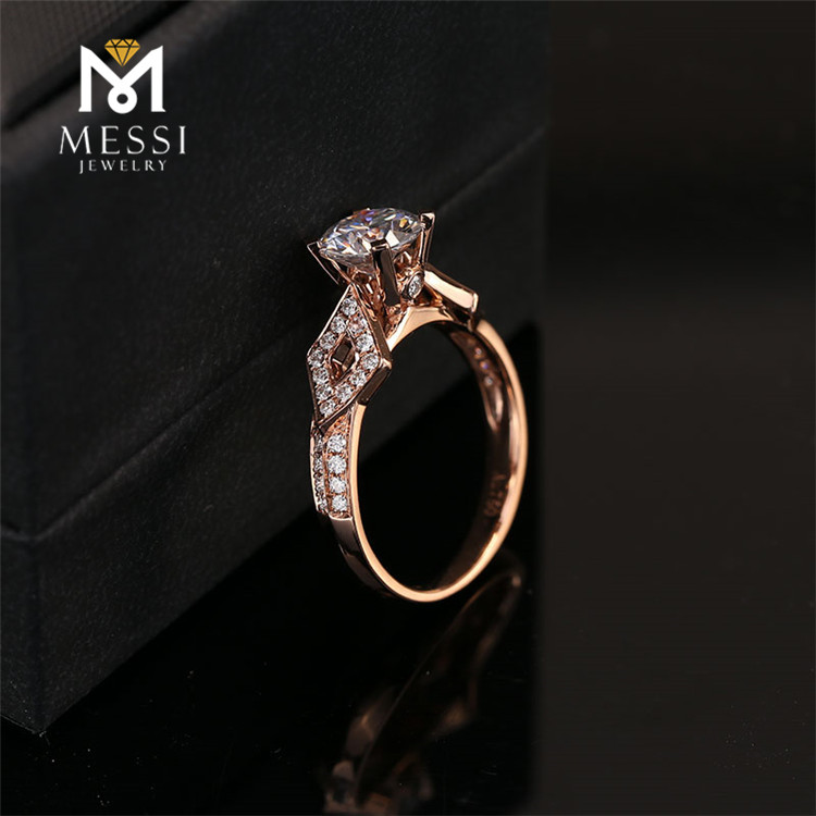 Messi Jewelry - Messi Jewelry 1 Carat VVS DEF diamond 14k 18k white gold rose engagement wedding ring synthetic cvd moissanite ring for women Rings 14