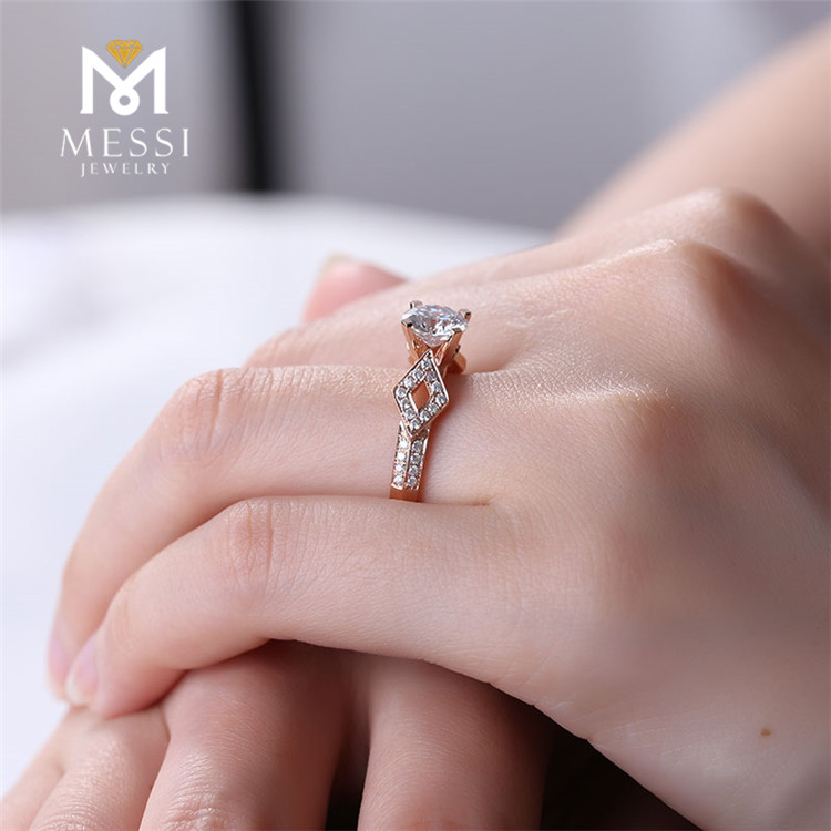 Messi Jewelry - Messi Jewelry 1 Carat VVS DEF diamond 14k 18k white gold rose engagement wedding ring synthetic cvd moissanite ring for women Rings 18