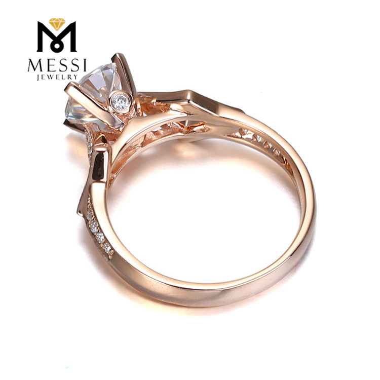 Messi Jewelry - Messi Jewelry 1 Carat VVS DEF diamond 14k 18k white gold rose engagement wedding ring synthetic cvd moissanite ring for women Rings 10