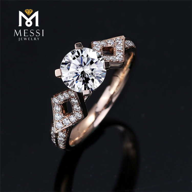 Messi Jewelry - Messi Jewelry 1 Carat VVS DEF diamond 14k 18k white gold rose engagement wedding ring synthetic cvd moissanite ring for women Rings 12