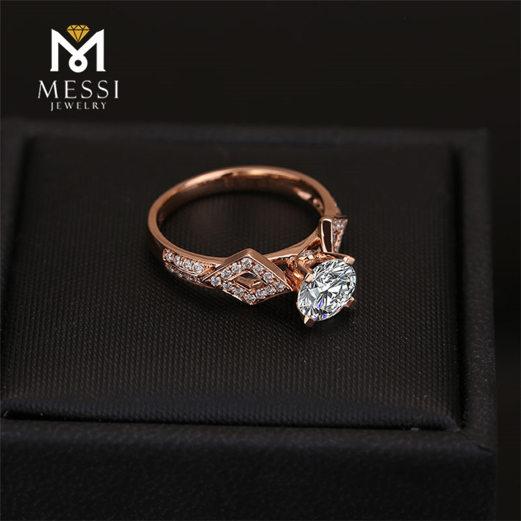 Messi Jewelry - Messi Jewelry 1 Carat VVS DEF diamond 14k 18k white gold rose engagement wedding ring synthetic cvd moissanite ring for women Rings 16