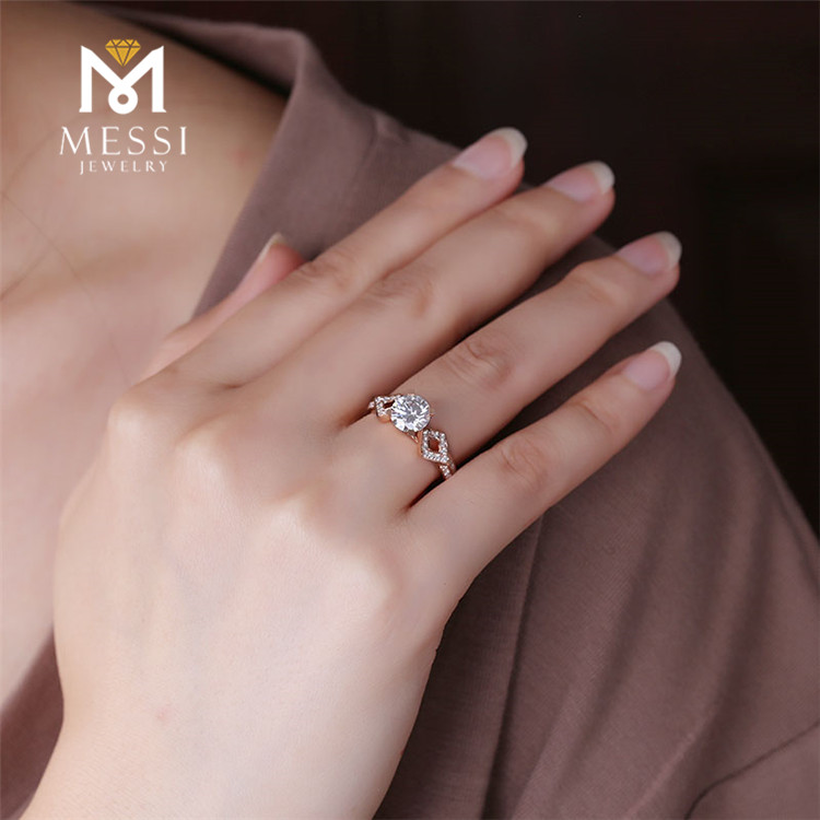 Messi Jewelry - Messi Jewelry 1 Carat VVS DEF diamond 14k 18k white gold rose engagement wedding ring synthetic cvd moissanite ring for women Rings 20