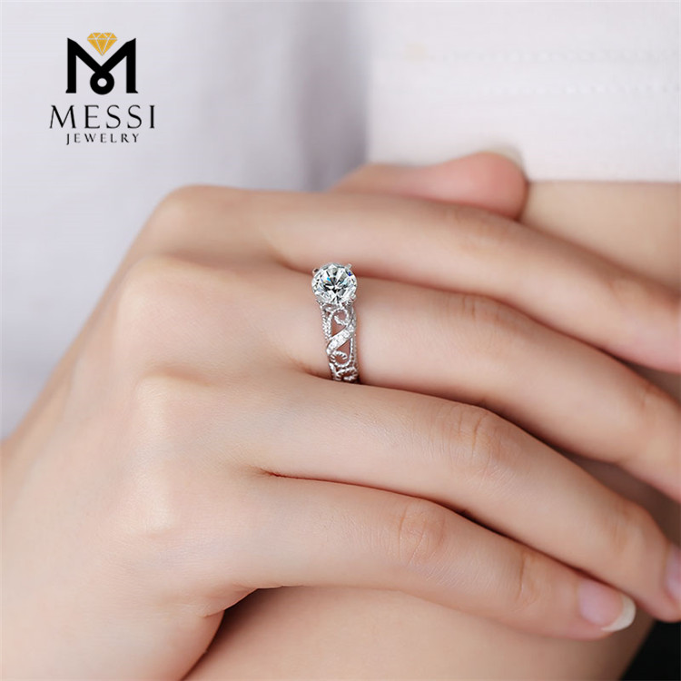 Messi Jewelry - Messi Jewelry women engagement wedding 1carat moissanite diamond 14k 18k gold ring Rings 9