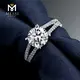 Creative white gold moissanite engagement rings quality assurance | Messi Jewelry 3