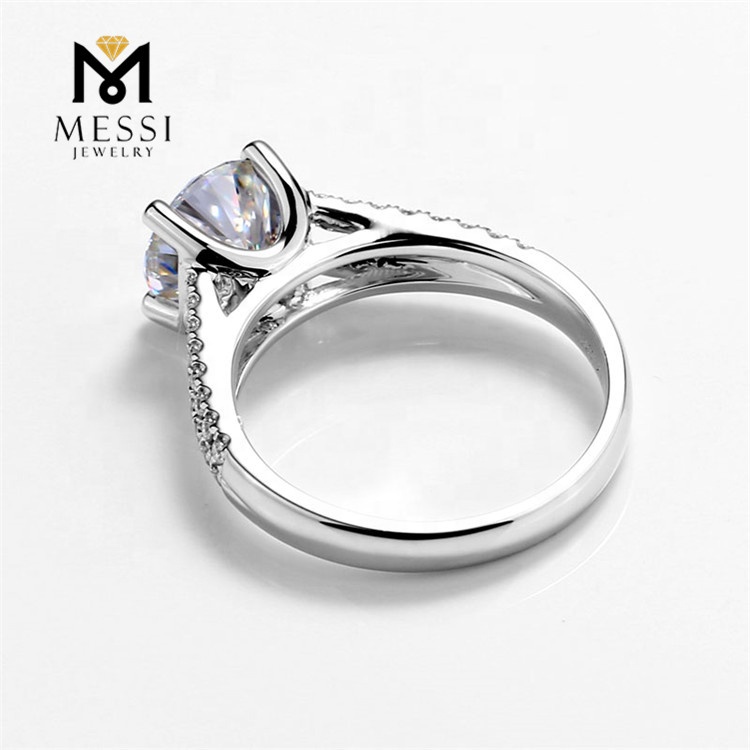 Creative white gold moissanite engagement rings quality assurance | Messi Jewelry 10