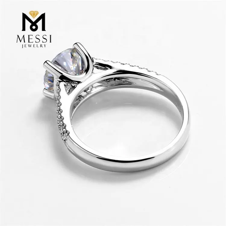 Creative white gold moissanite engagement rings quality assurance | Messi Jewelry 2