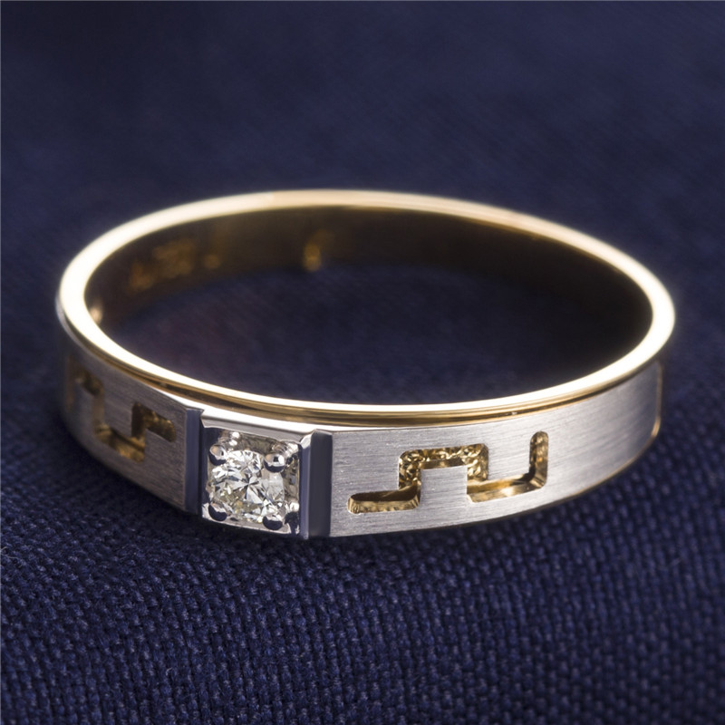 Messi Jewelry - Messi Jewelry Ring Wedding 18K white gold and rose gold two color Guard your life natural diamond engagement lovers ring Wedding Band 12