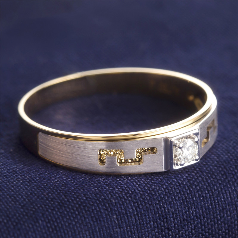 Messi Jewelry - Messi Jewelry Ring Wedding 18K white gold and rose gold two color Guard your life natural diamond engagement lovers ring Wedding Band 11