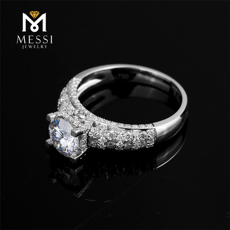Messi Jewelry - Messi Jewelry wedding rings Round Moissanite VVS rings 1ct white gold 14K/18K wedding rings Rings 12