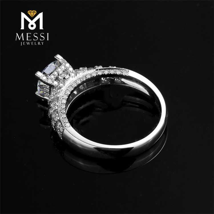Messi Jewelry - Messi Jewelry wedding rings Round Moissanite VVS rings 1ct white gold 14K/18K wedding rings Rings 14