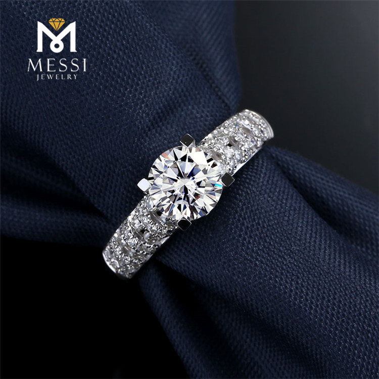 Messi Jewelry - Messi Jewelry wedding rings Round Moissanite VVS rings 1ct white gold 14K/18K wedding rings Rings 16