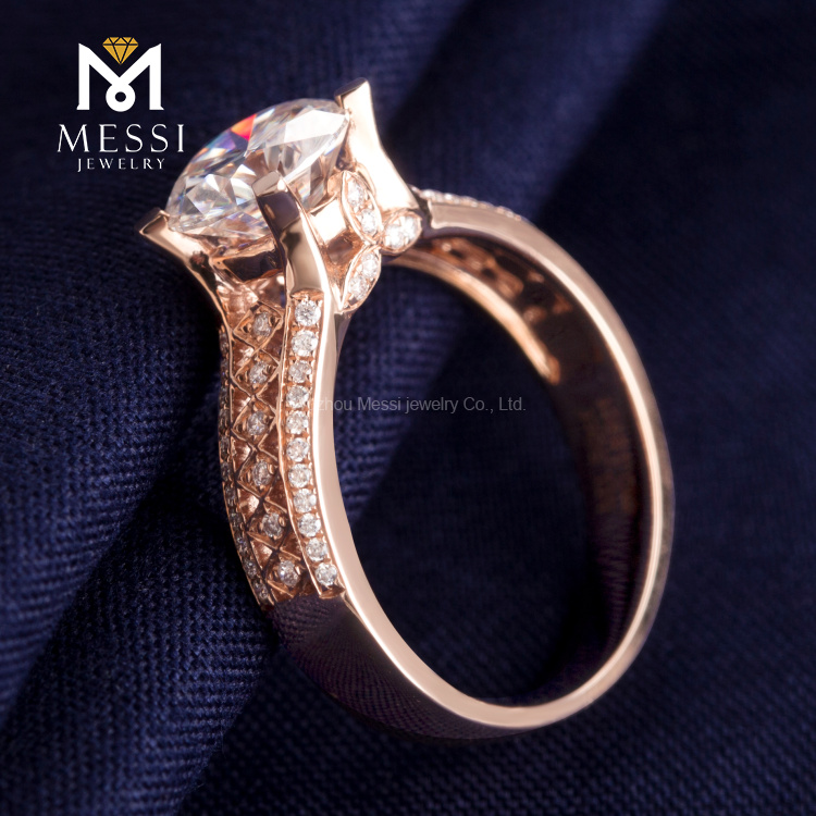 Messi Jewelry - Messi Jewelry 1.5ct cat rose gold Moissanite 14k/18k rings for women rose gold Moissanite rings Rings 16